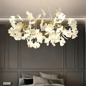 BU Ginkgo Ceramic Circle Chandelier-