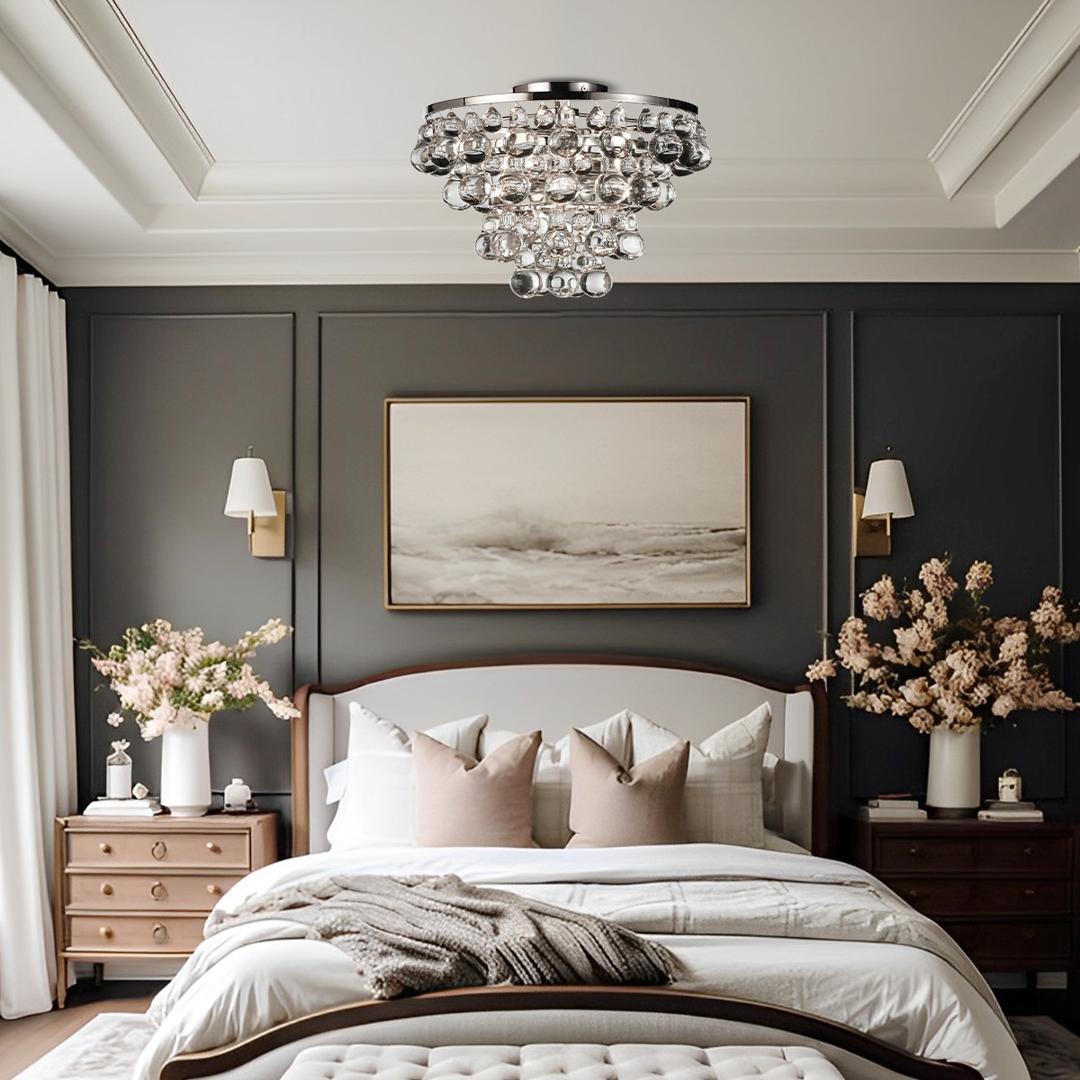 Bolzano Crystal Flushmount 16.75''W