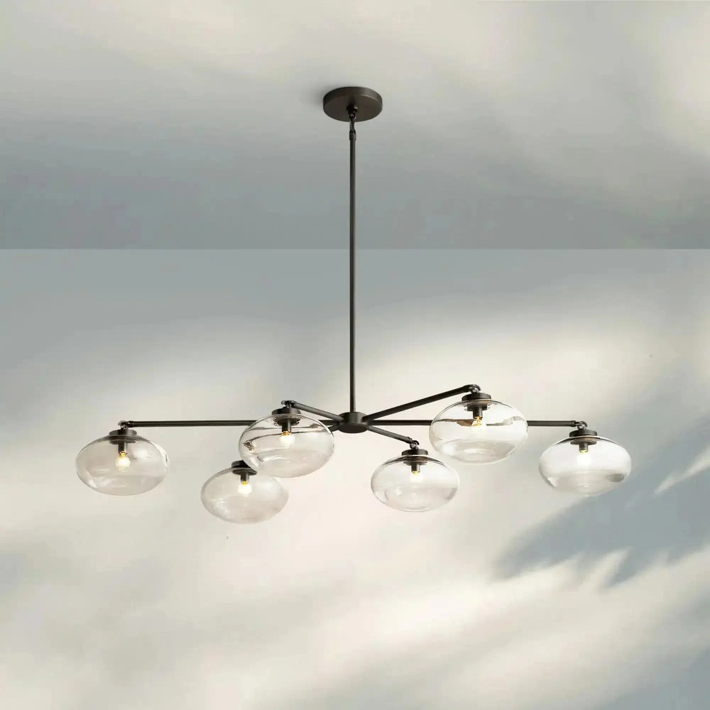 Cabrlet Clear Glass Mobile Linear Chandelier - Arialamps