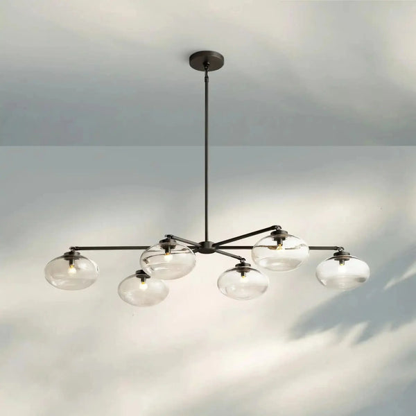 Cabrlet Clear Glass Mobile Linear Chandelier - Arialamps