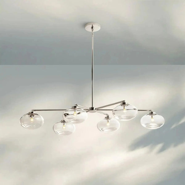 Cabrlet Clear Glass Mobile Linear Chandelier - Arialamps