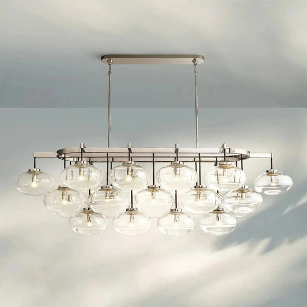 Cabrlet Clear/Amber Glass Linear Chandelier - Arialamps