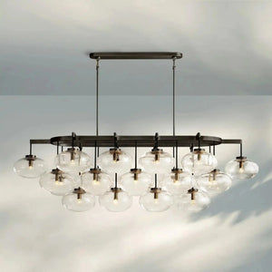 Cabrlet Clear/Amber Glass Linear Chandelier - Arialamps