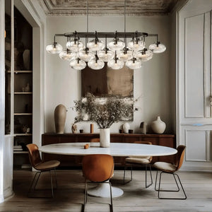 Cabrlet Clear/Amber Glass Linear Chandelier - Arialamps