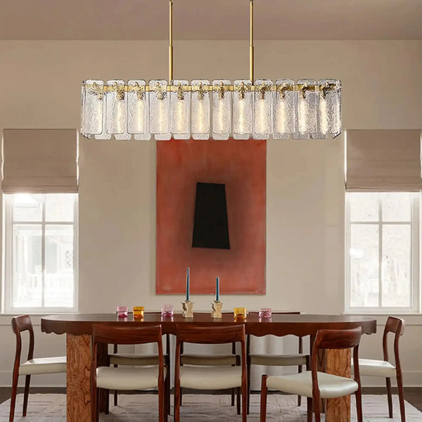 Calametta Glass Rectangular Chandelier 60" 72"