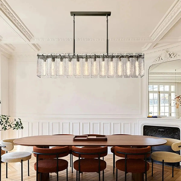 Calametta Glass Rectangular Chandelier 60" 72"