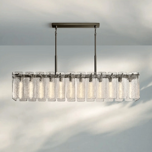 Calametta Glass Rectangular Chandelier 60" 72" - Arialamps
