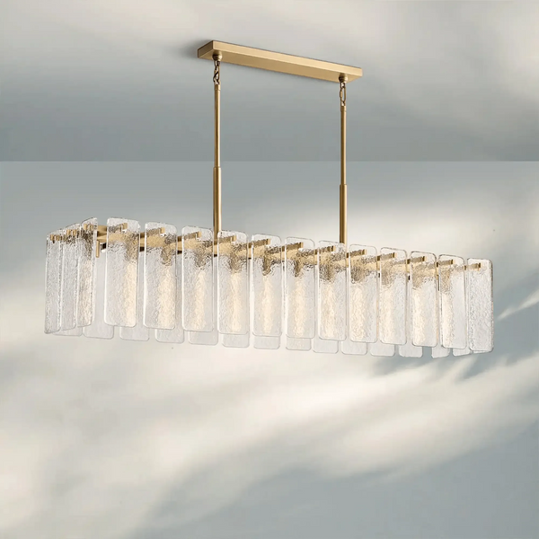 Calametta Glass Rectangular Chandelier 60" 72" - Arialamps