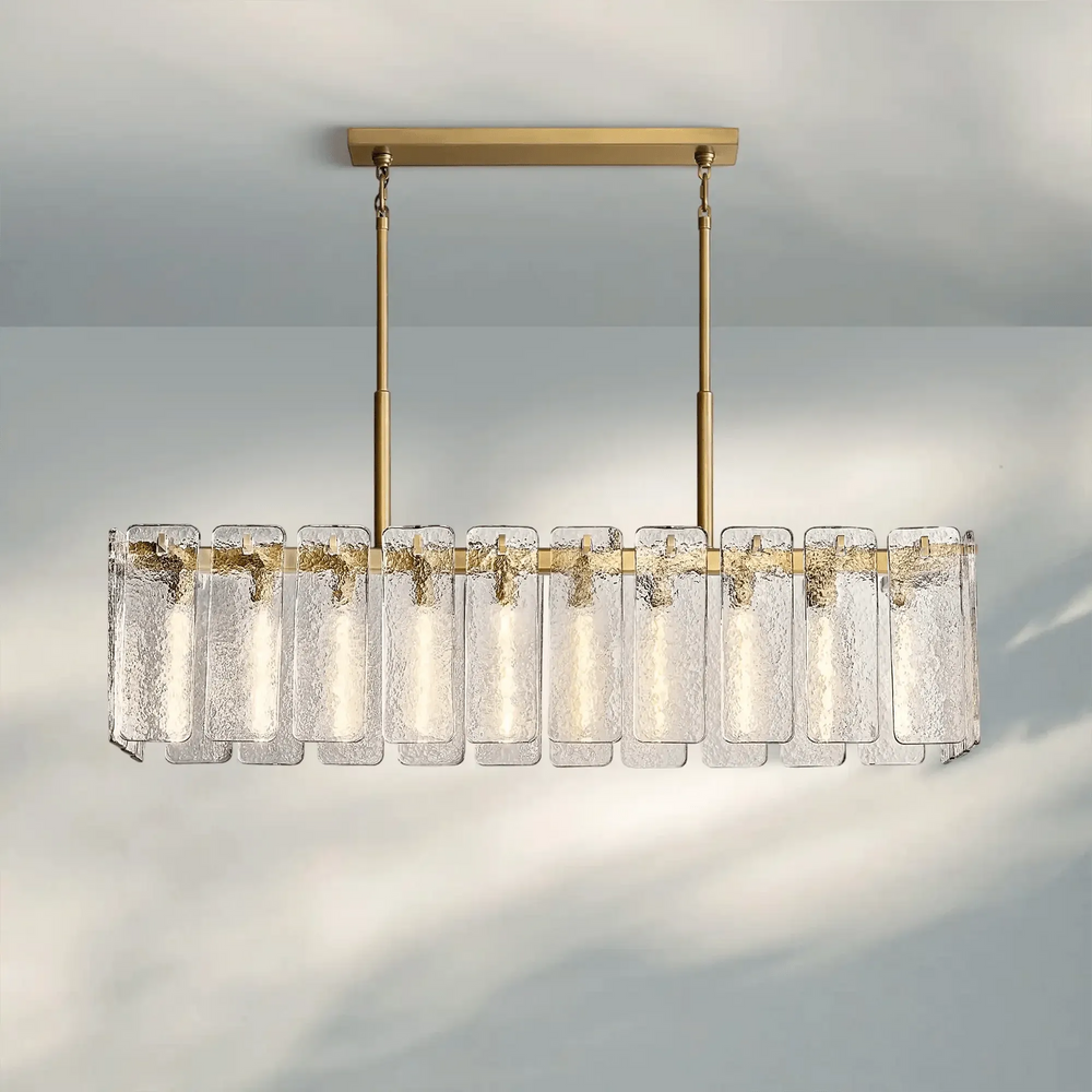 Calametta Glass Rectangular Chandelier 60" 72"