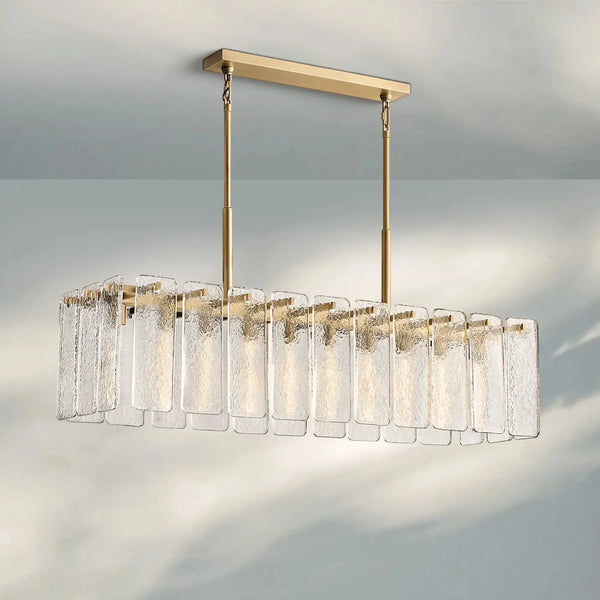 Calametta Glass Rectangular Chandelier 60" 72" - Arialamps