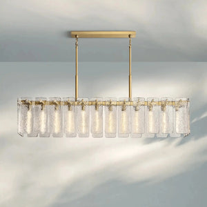 Calametta Glass Rectangular Chandelier 60" 72" - Arialamps