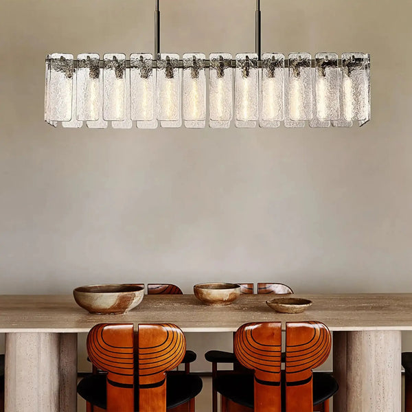 Calametta Glass Rectangular Chandelier 60" 72"