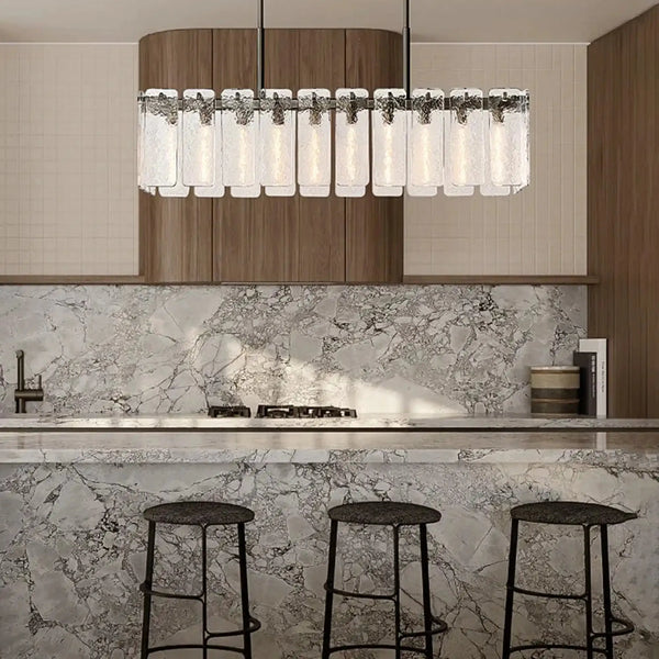 Calametta Glass Rectangular Chandelier 60" 72"