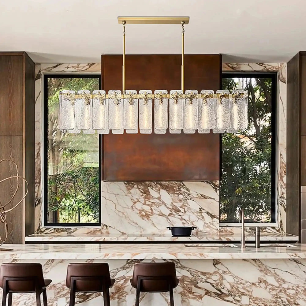 Calametta Glass Rectangular Chandelier 60" 72"