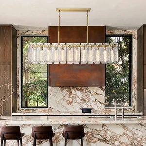 Calametta Glass Rectangular Chandelier 60" 72"