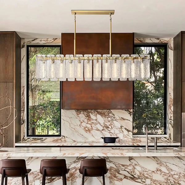 Calametta Glass Rectangular Chandelier 60" 72"