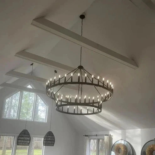 Dania Vintage Candelabra Two-Tier Round Chandelier