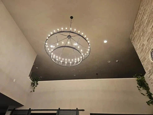 Dania Vintage Candelabra Two-Tier Round Chandelier