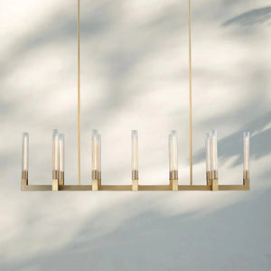 Cannel Candlestick Glass Linear Chandelier-