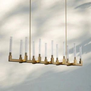 Cannel Candlestick Glass Linear Chandelier-