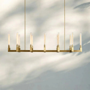 Cannel Candlestick Glass Linear Chandelier-
