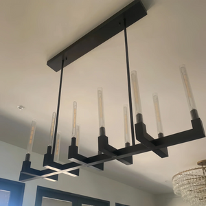 Cannel Candlestick Glass Linear Chandelier-Arialamps