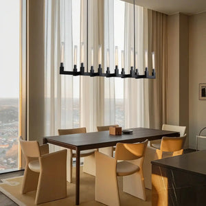 Cannel Candlestick Glass Linear Chandelier-Arialamps