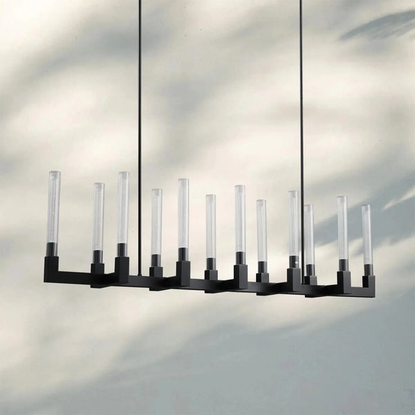Cannel Candlestick Glass Linear Chandelier-