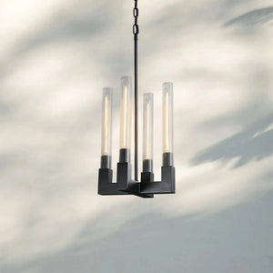Cannel Candlestick Glass Pendant Light-Matte Black-