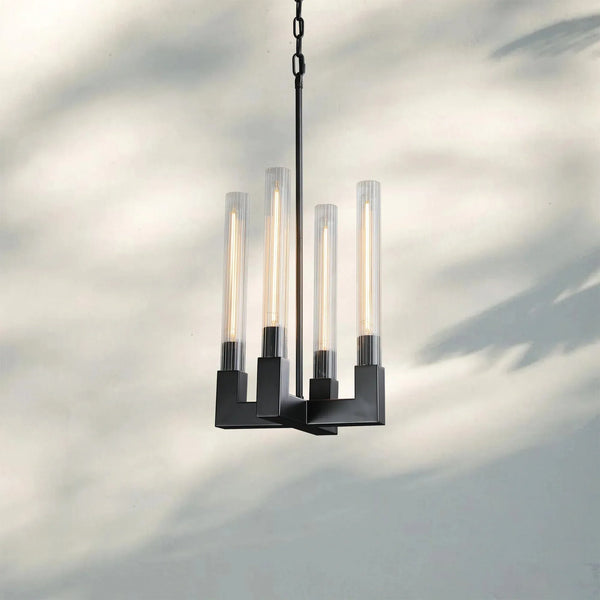 Cannel Candlestick Glass Pendant Light-Matte Black-