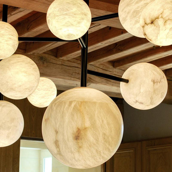Carol Sphere Delight - Modern Artistic Alabaster Chandelier Light-chandeliers for dining room,chandeliers for stairways,chandeliers for foyer,chandeliers for bedrooms,chandeliers for kitchen,chandeliers for living room-Arialamps