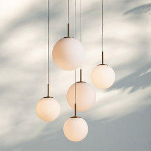 Casens Round Chandelier 20''28''34''43''-5-Light 28''-Matte Opal-