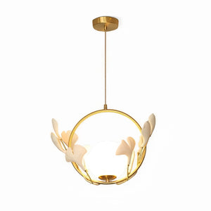 Ceramic Gingko Pendant Lamp-Model A ∅ 15.7″ X H 11.8″ / Dia 40cm X H 30cm-