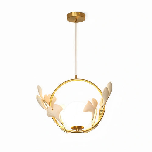 Ceramic Gingko Pendant Lamp-Model A ∅ 15.7″ X H 11.8″ / Dia 40cm X H 30cm-