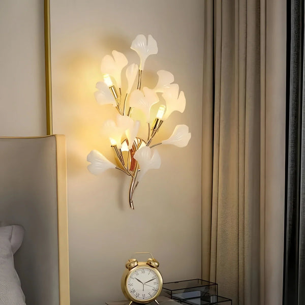 Ceramic Gingko Wall Lamp-