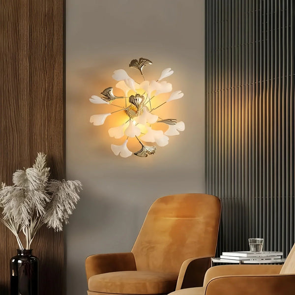 Ceramic Gingko Wall Lamp-