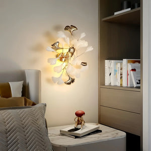 Ceramic Gingko Wall Lamp-