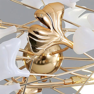 Ceramic Ginkgo Cascading Chandelier-chandeliers for dining room,chandeliers for stairways,chandeliers for foyer,chandeliers for bedrooms,chandeliers for kitchen,chandeliers for living room-Arialamps