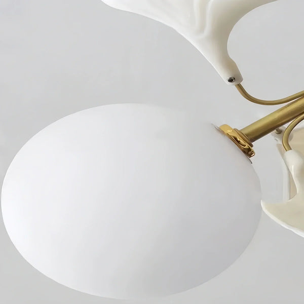 Ceramic Ginkgo Glass Ceiling Lamp-