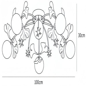 Ceramic Ginkgo Glass Ceiling Lamp-