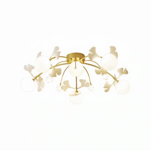 Ceramic Ginkgo Glass Ceiling Lamp-