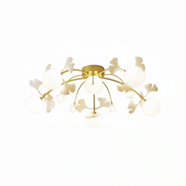 Ceramic Ginkgo Glass Ceiling Lamp-