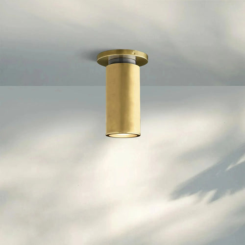 Champeau Flushmount Spotlight 7″H-Lacquered Burnished Brass-