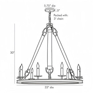 Chaney Chandelier 33”D - Arialamps