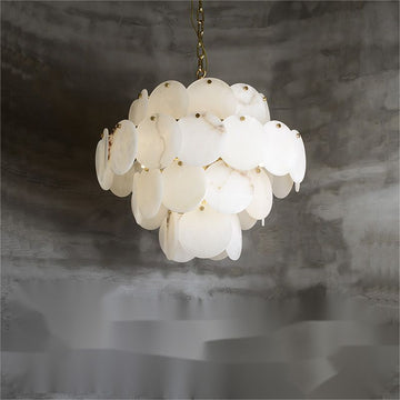 Charlene Marble Multi-Tier Round Chandelier-Chandelier-4 Layer Style A-Arialamps