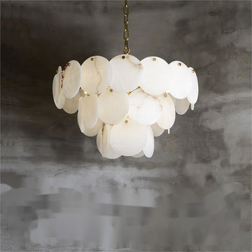 Charlene Marble Multi-Tier Round Chandelier-Chandelier-3 Layer-Arialamps