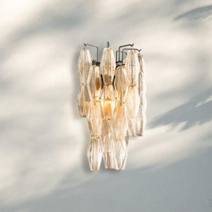 Chiare Glass Wall Sconce 19'' 30''-19''-Bronze-Clear