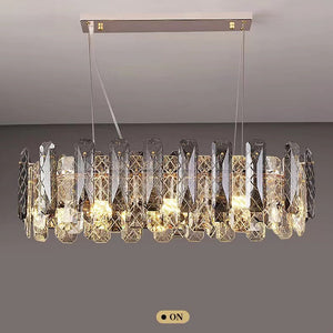 Modern Smoky Gray Crystal Chandelier Gleamy Light Fixture for Living/Dining Room/ Bedroom/ Home Office