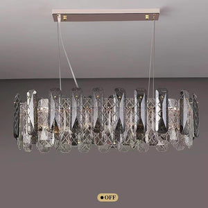 Modern Smoky Gray Crystal Chandelier Gleamy Light Fixture for Living/Dining Room/ Bedroom/ Home Office