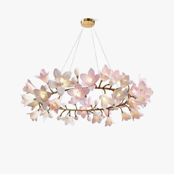 Circular Blossom Chandelier-chandeliers for dining room,chandeliers for stairways,chandeliers for foyer,chandeliers for bedrooms,chandeliers for kitchen,chandeliers for living room-Dia 48″(120cm) x H 20″(50cm)-Arialamps